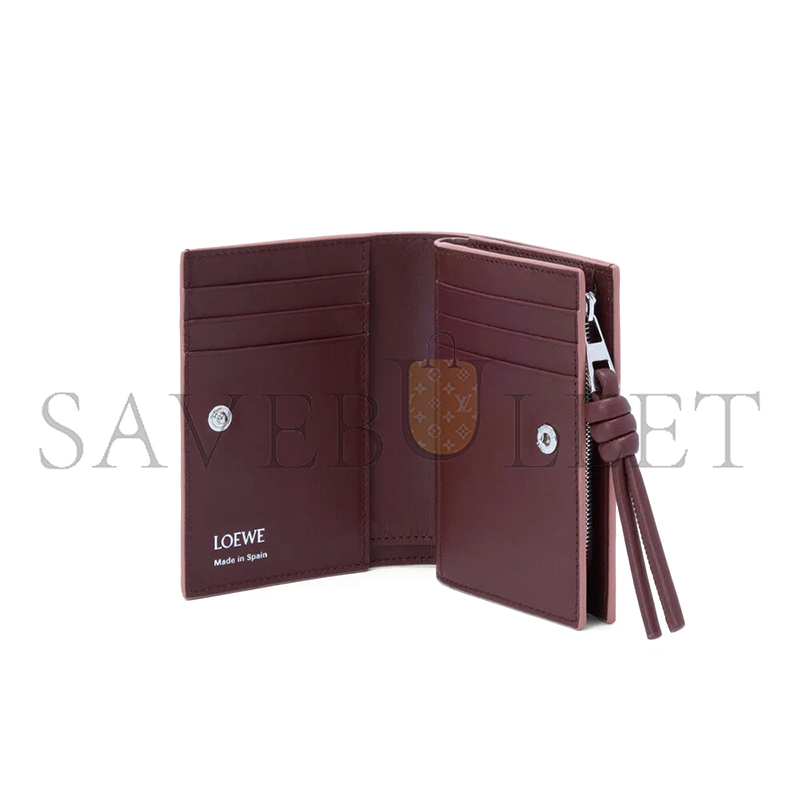L0ew* KNOT COMPACT WALLET IN SHINY NAPPA CALFSKIN CEM1NCWX01 (11.4*8.5*3cm)